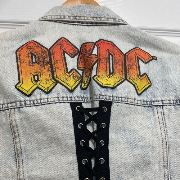 ACDC Acid Wash Jean Jacket sz XL - Picture 4 of 10